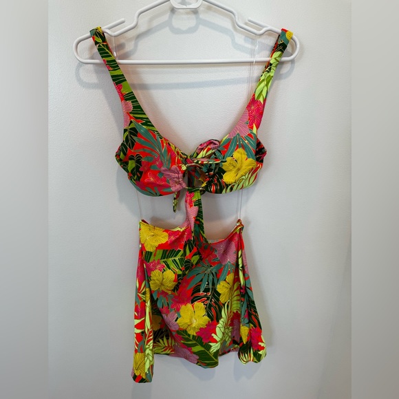 NWT Beach Bunny Cece Swim Mini Dress Yellow Jungle Floral Color - Picture 3 of 8